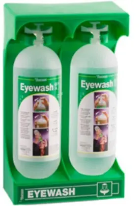 Transport Stand Wall and Bench Mount [incl. 2 x 1000ml of Saline Eyewash Solution]