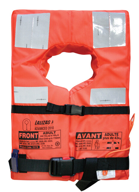[PFD-0006] Lalizas Advanced Lifejacket Solas (LSA Code) 2010 Model: 70178 c/w Whistle [with Lalizas (Europe) Lifejacket LED Flashing Light "Alkalite II" Water Activated ON-OFF, Model: 72348]