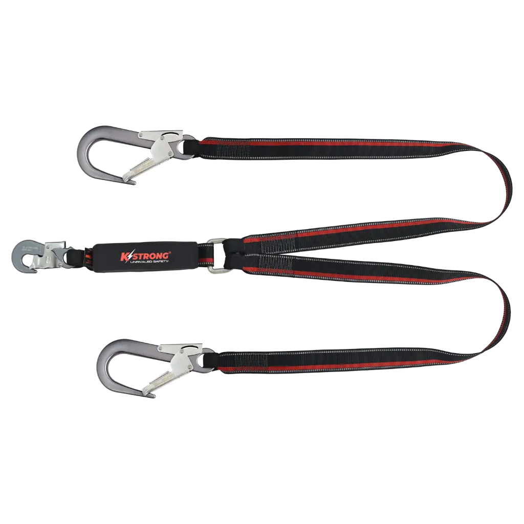 [AFL408845] ExtremeWorX Shock Absorbing Lanyard 140kg 1.8m c/w Aluminum Snap Hooks at other ends