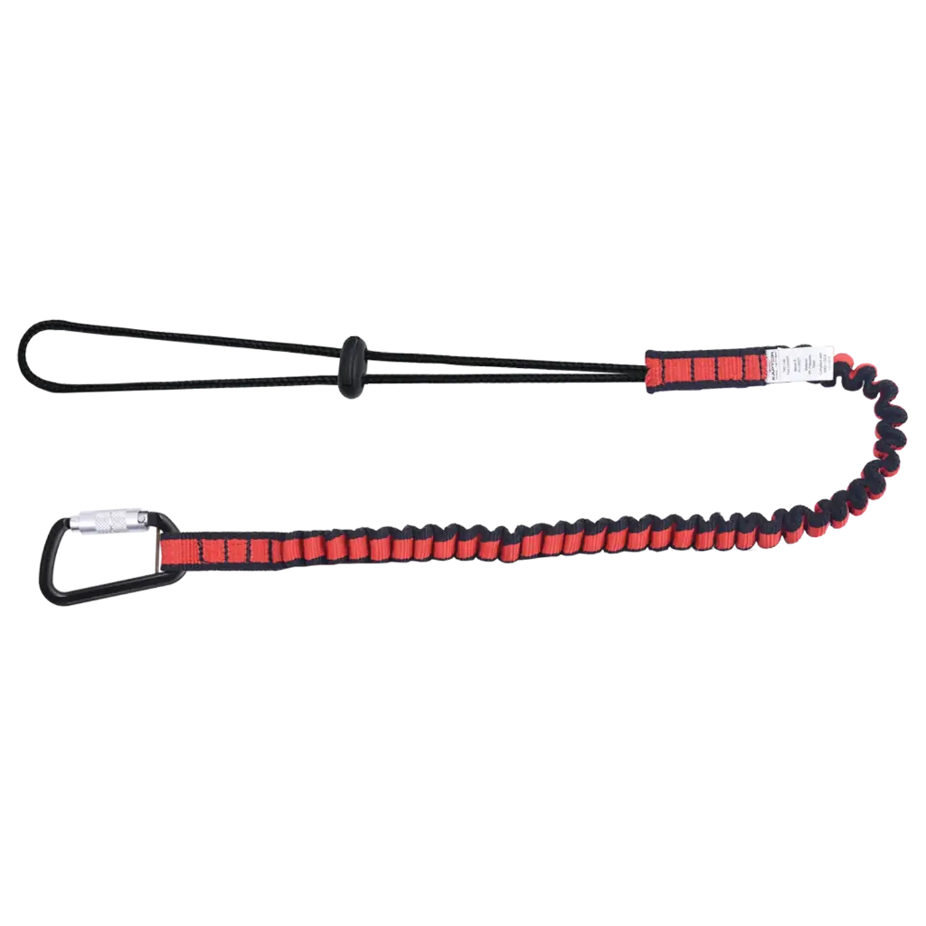 [DL100021] Single Leg Bungy lanyard c/w Cord and Aluminum Twist Lock Karabiner
