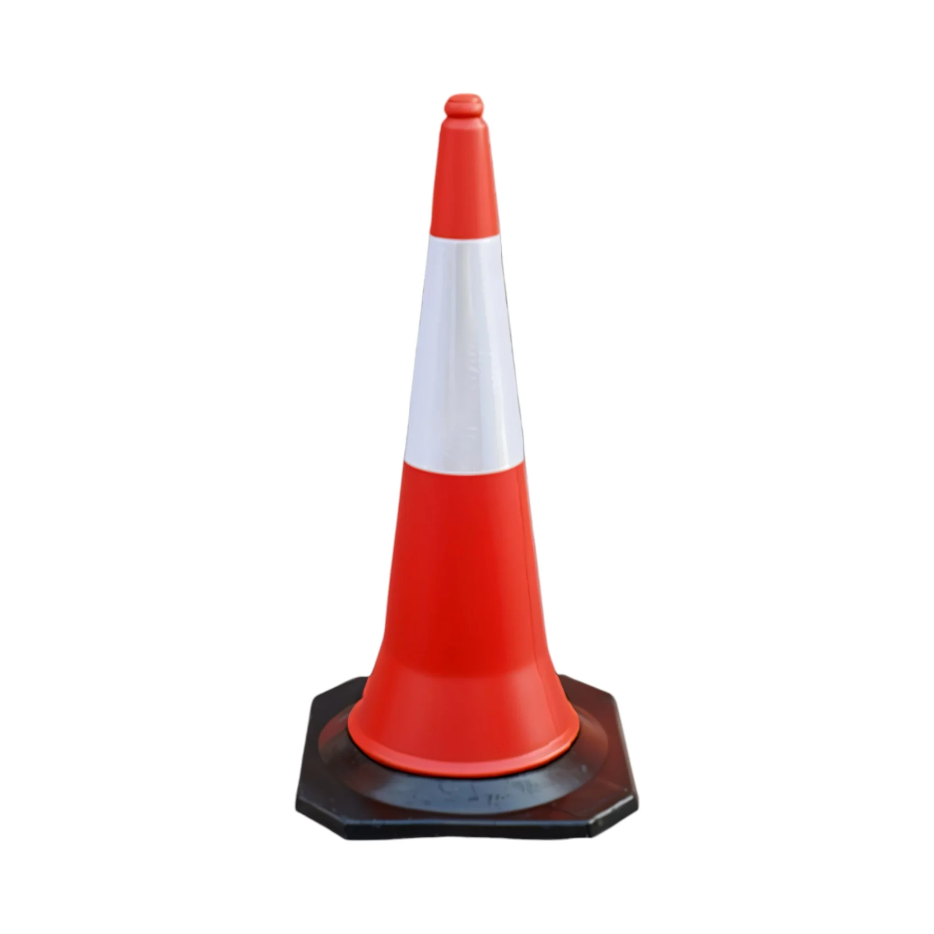 30in Rubber Base Safety Cone w/ Reflective Tape