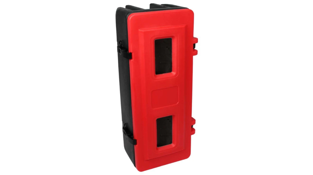 Fireblitz Fire Extinguisher Cabinet, Black, Red - Rotary Moulded Plastic [FBEC1] - 9L/9kg