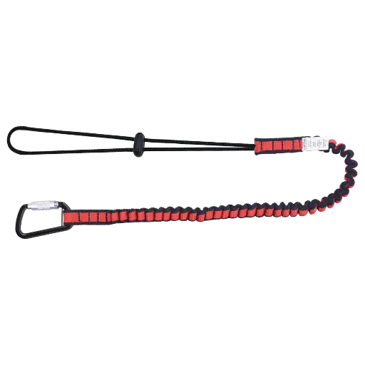 [DL100021] Single Leg Bungy lanyard c/w Cord and Aluminum Twist Lock Karabiner
